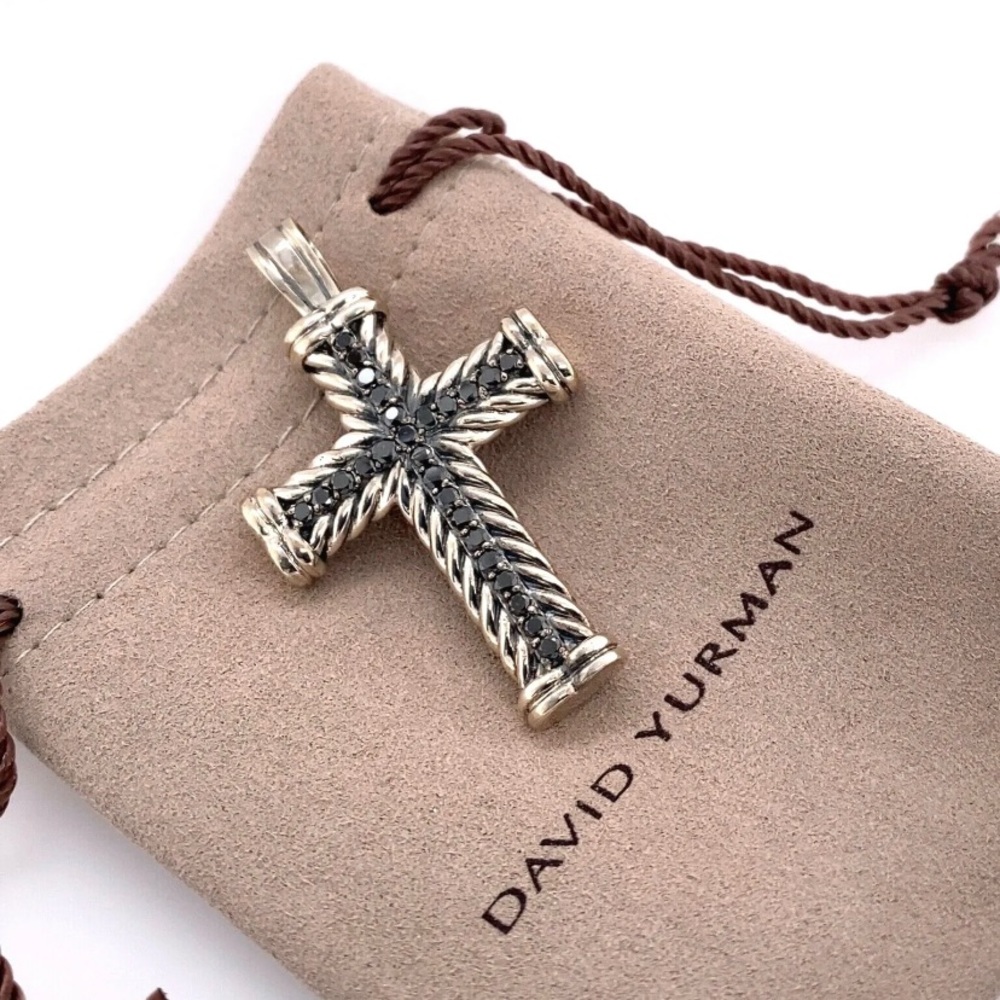 David yurman cross pendent with black diamonds. (MSRP$) 990